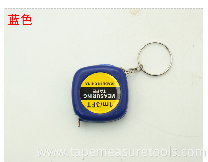 portable cheaper 1m mini tape measure keychain small tape measure with key ring